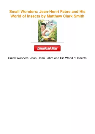 Small Wonders: Jean-Henri Fabre and His World of Insects by Matthew Clark