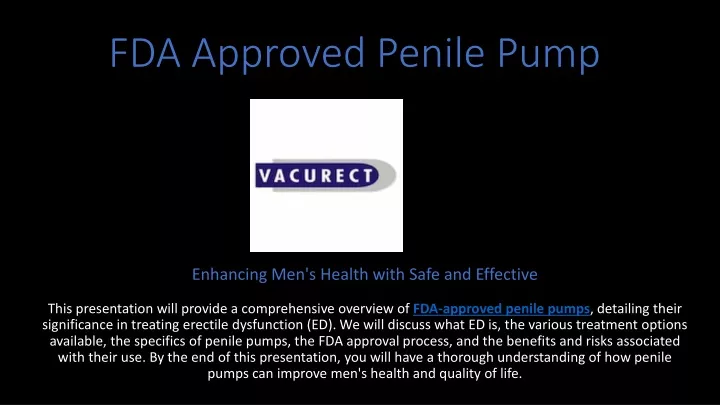 fda approved penile pump