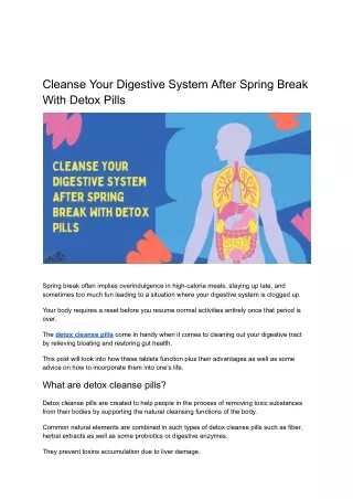 Cleanse Your Digestive System After Spring Break With Detox Pills