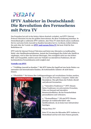Premium IPTV Anbieter