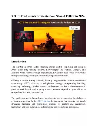 5 ott pre launch strategies you should follow