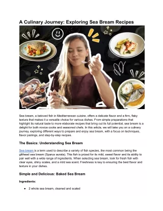 a culinary journey exploring sea bream recipes
