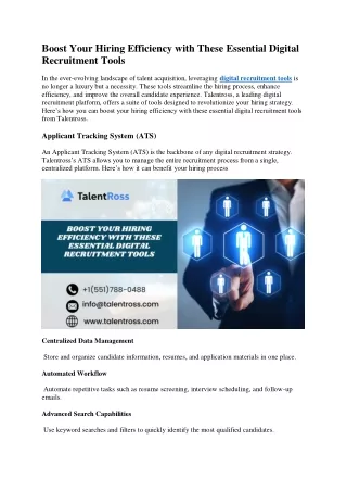 Boost Your Hiring Efficiency with These Essential Digital Recruitment Tools