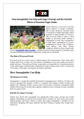 how semaglutide can help with sugar cravings