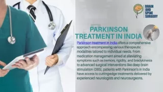 Parkinson treatment in India