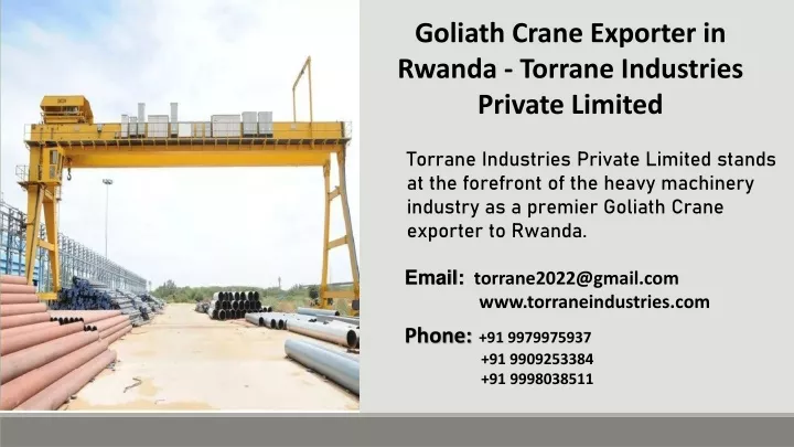 goliath crane exporter in rwanda torrane