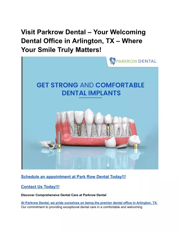 visit parkrow dental your welcoming dental office