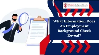 What Information Does An Employment Background Check Reveal