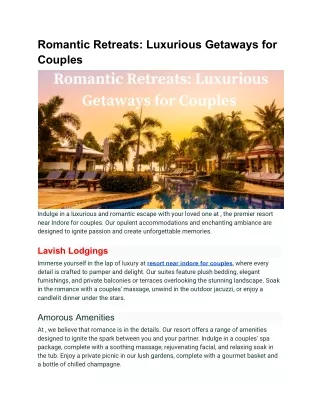 Romantic Retreats_ Luxurious Getaways for Couples at [Resort Name]