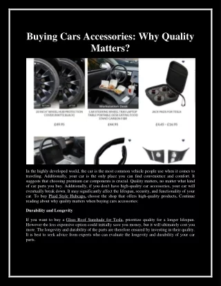 Buying Cars Accessories Why Quality Matters