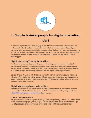 Is Google training people for digital marketing jobs?