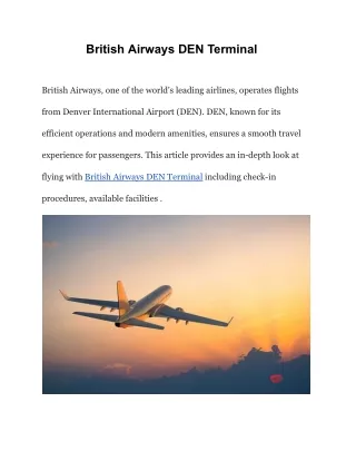 British Airways DEN Terminal