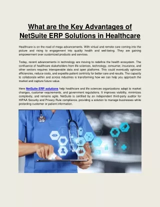 What are the Key Advantages of NetSuite ERP Solutions in Healthcare