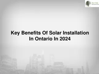 Key Benefits Of Solar Installation In Ontario In 2024