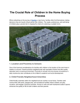 The Crucial Role of Children in the Home Buying Process