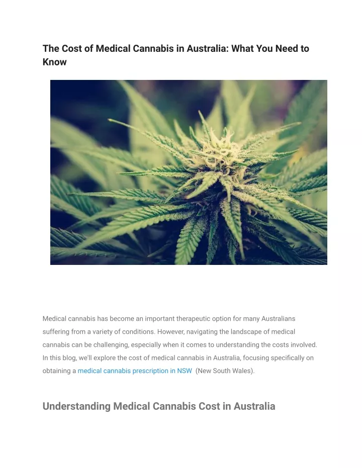 PPT The Cost of Medical Cannabis in Australia_ What You Need to Know PowerPoint Presentation