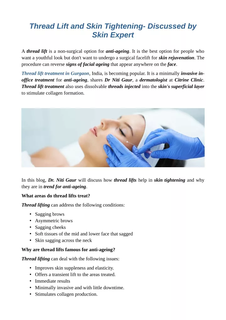 thread lift and skin tightening discussed by skin