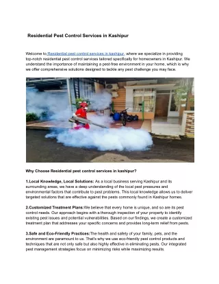 Residential Pest Control Services in Kashipur (1)