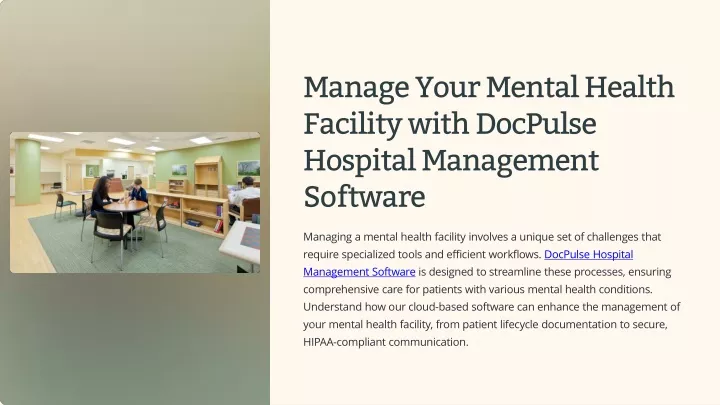 manage your mental health facility with docpulse