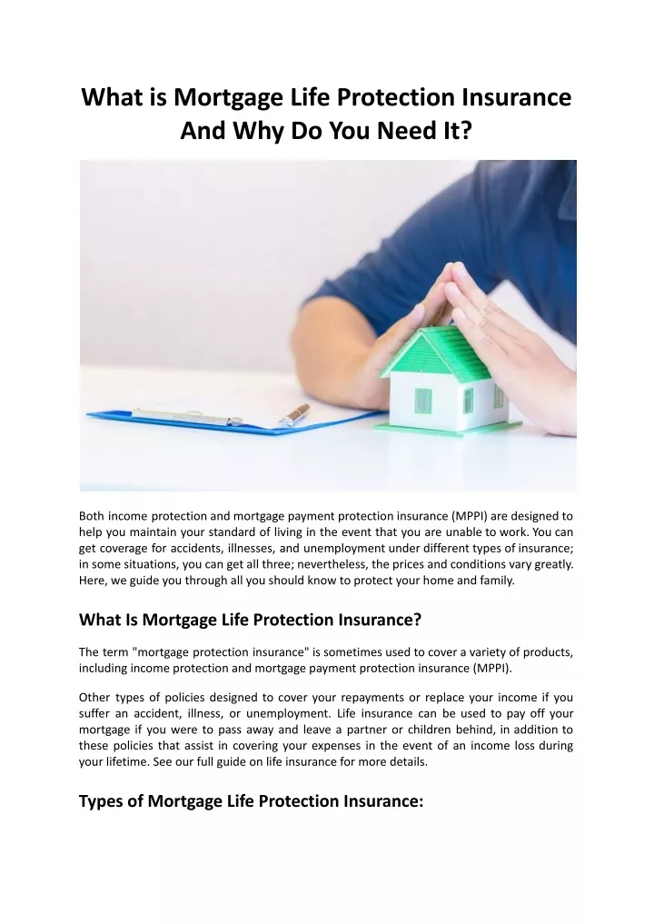 what is mortgage life protection insurance