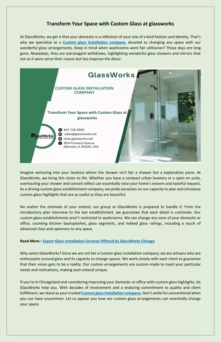 transform your space with custom glass