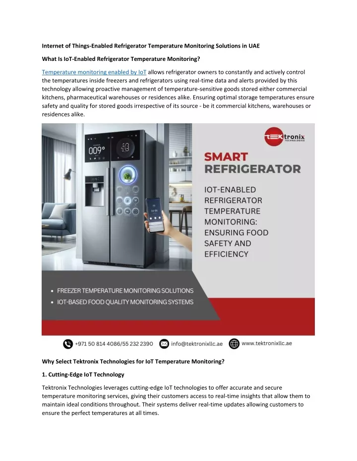 internet of things enabled refrigerator