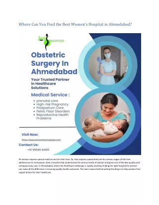 Where Can You Find the Best Women's Hospital in Ahmedabad