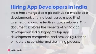 Hire Mobile App Developers in India