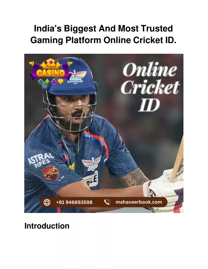 india s biggest and most trusted gaming platform online cricket id