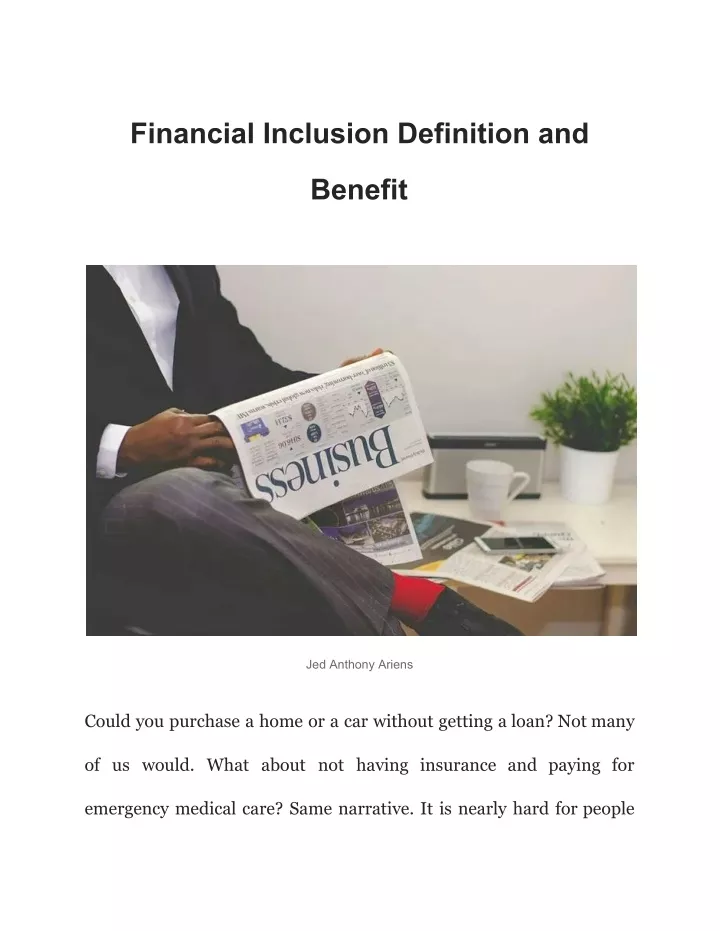 financial inclusion definition and