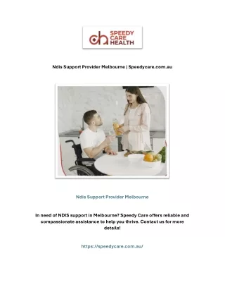ndis support provider melbourne speedycare com au