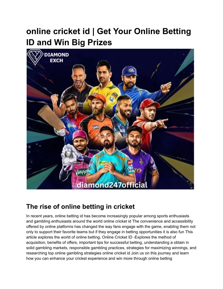 Ppt Online Cricket Id Get Your Online Betting Id And Win Big Prizes