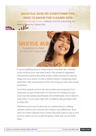 SALICYLIC ACID 101: EVERYTHING YOU NEED TO KNOW FOR CLEARER SKIN