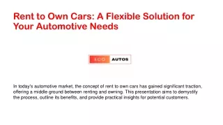 Rent to Own Cars: A Flexible Solution for Your Automotive Needs