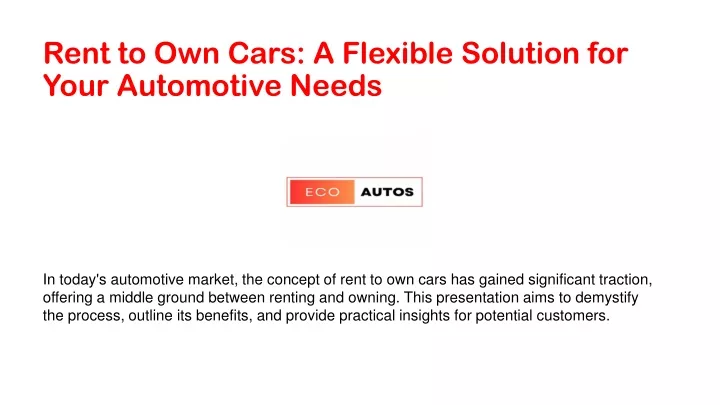 rent to own cars a flexible solution for your automotive needs