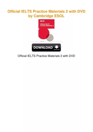 Official IELTS Practice Materials 2 with DVD by Cambridge ESOL