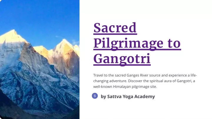 sacred pilgrimage to gangotri