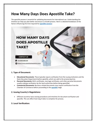 how many days does apostille take