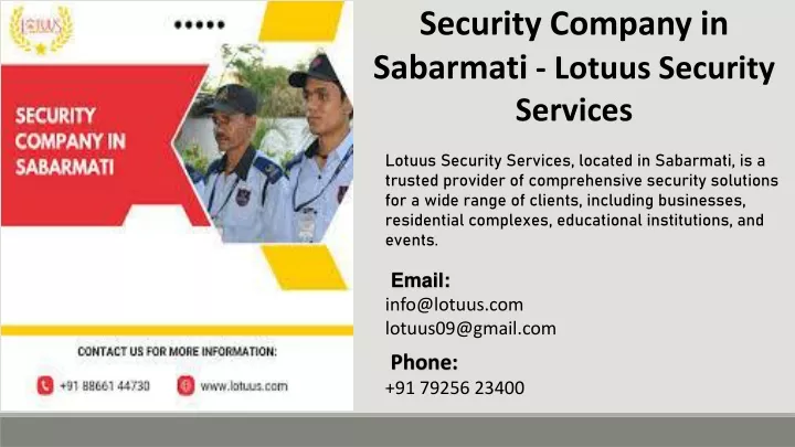 security company in sabarmati lotuus security