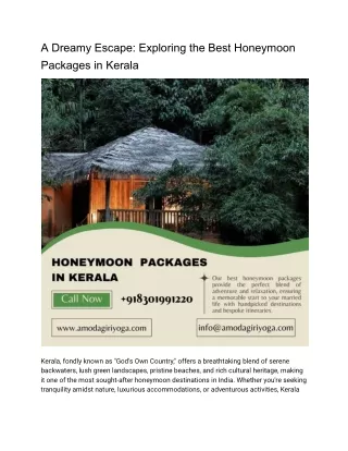 A Dreamy Escape_ Exploring the Best Honeymoon Packages in Kerala