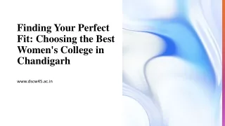 Finding Your Perfect Fit-Choosing the Best Women's College in Chandigarh