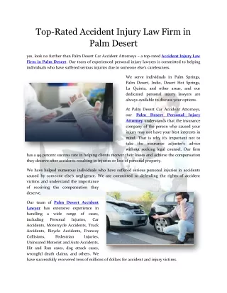 Palm Desert Car Accident Attorneys