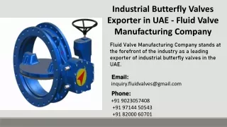 Industrial Butterfly Valves Exporter in UAE  - Fluid Valve Manufacturing Company