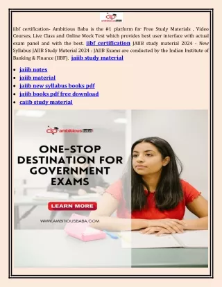 iibf certification ambitious baba