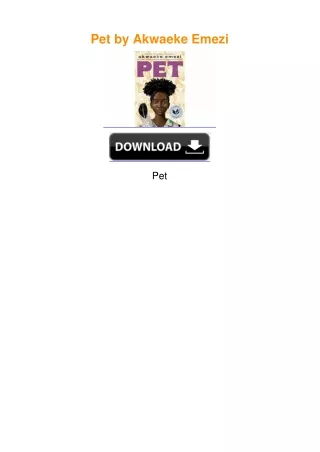 Pet by Akwaeke Emezi
