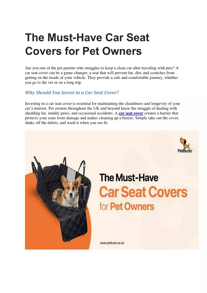 the must have car seat covers for pet owners