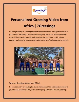 Personalized Greeting Video from Africa | 7Greetings