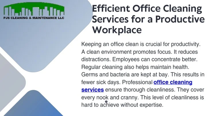PPT - Boost Productivity with Expert Office Cleaning Services ...