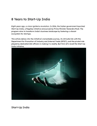 8 years to start up india