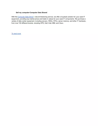 Sell my computer-Computer Data Shared